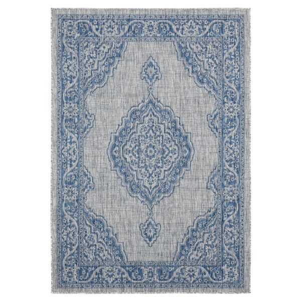 Manmade Augusta Sant Andrea Blue Rectangle Area Rug - Blue - 5 ft. 3 in. x 7 ft. 6 in. MA3089817 - main